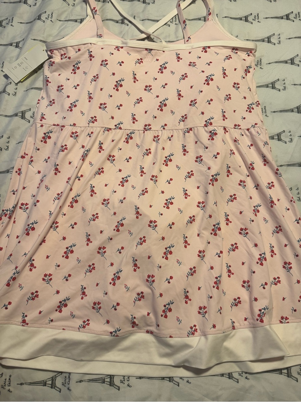 all in motion Light Pink Floral Tank Top with Crisscross Back - Picture 7 of 10